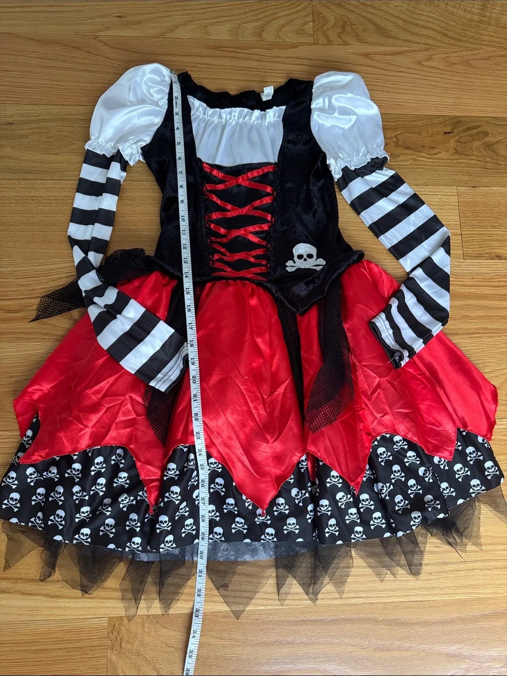 Kids Pirate Costume Dress with Red & Black Skirt, LC(12-14)